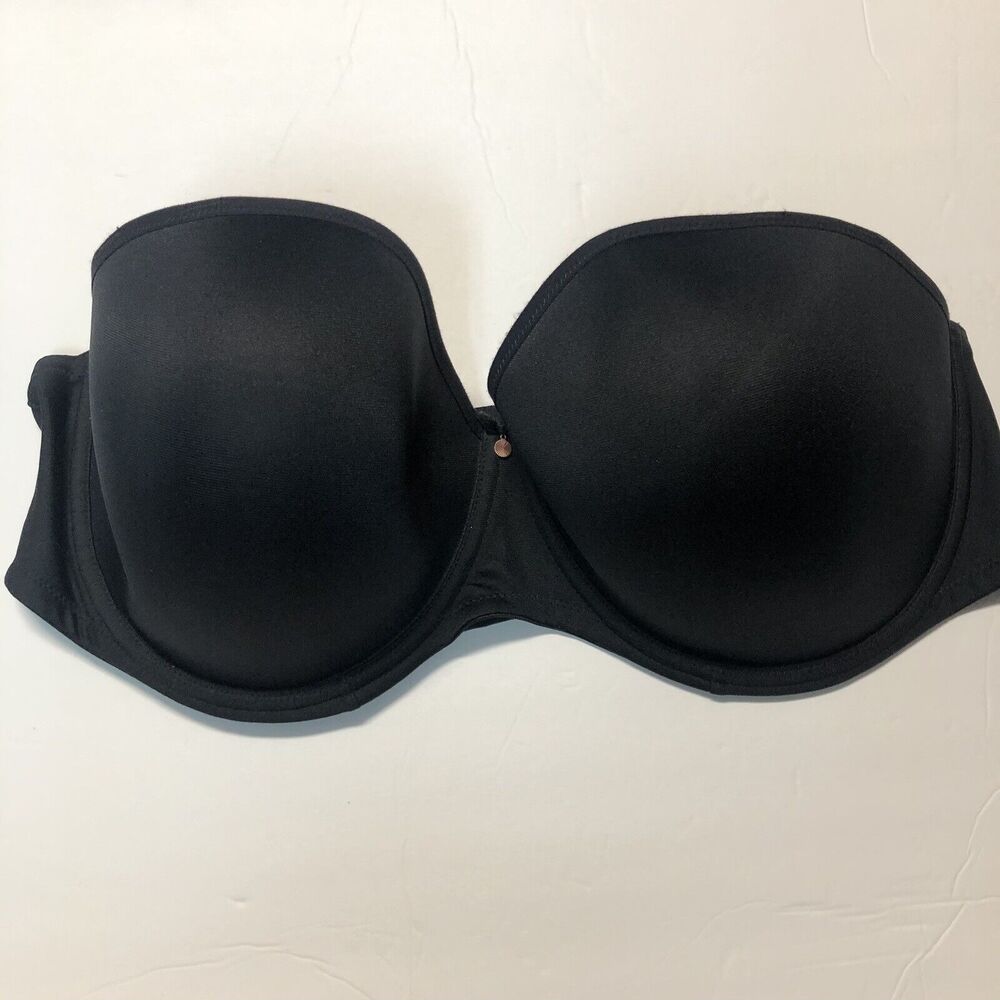 Elomi Bra 44G Moulded Strapless Bra Black Underwired